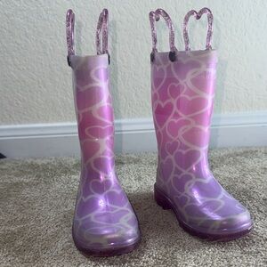 Western Chief Pink and Purple Heart light up Rain Boots
